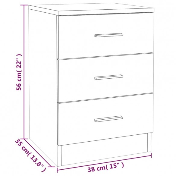 Table de chevet Sonoma gris 38x35x56 cm Bois d'ingénierie