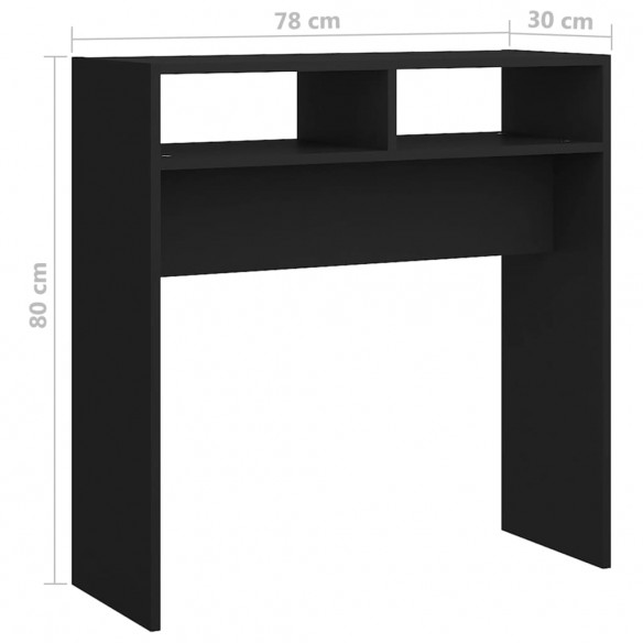 Table console Noir 78x30x80 cm Aggloméré