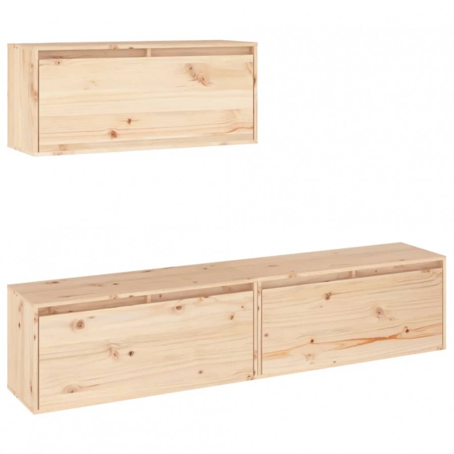 Meubles TV 3 pcs Bois massif de pin Meubles TV 3 pcs Bois massif de pin