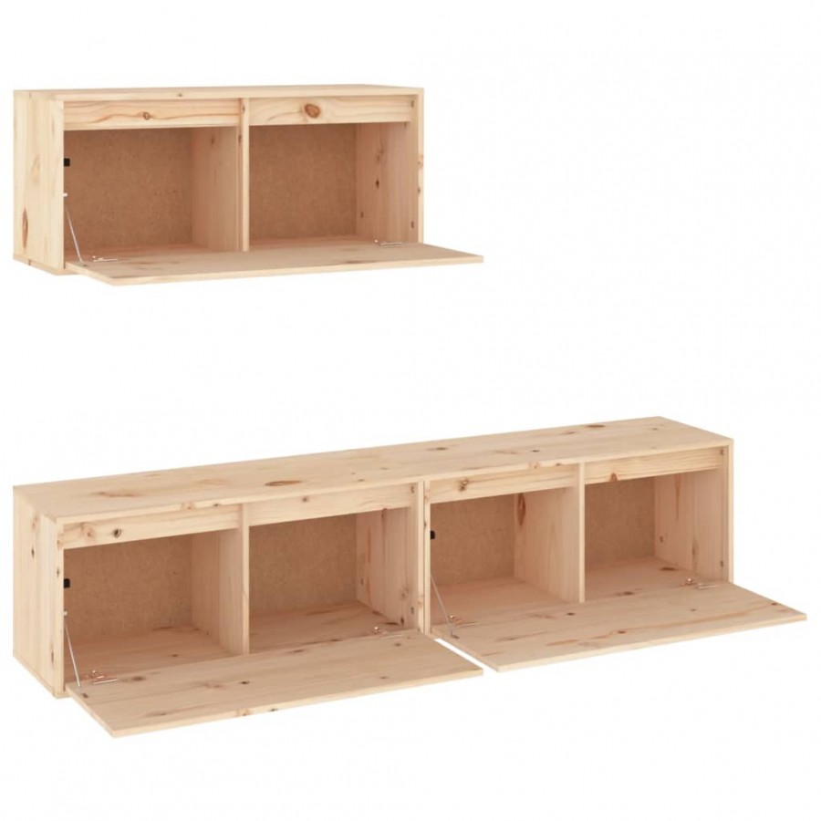 Meubles TV 3 pcs Bois massif de pin Meubles TV 3 pcs Bois massif de pin