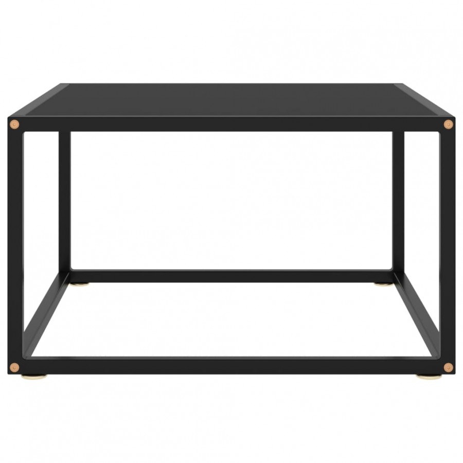 Table basse Noir avec verre noir 60x60x35 cm