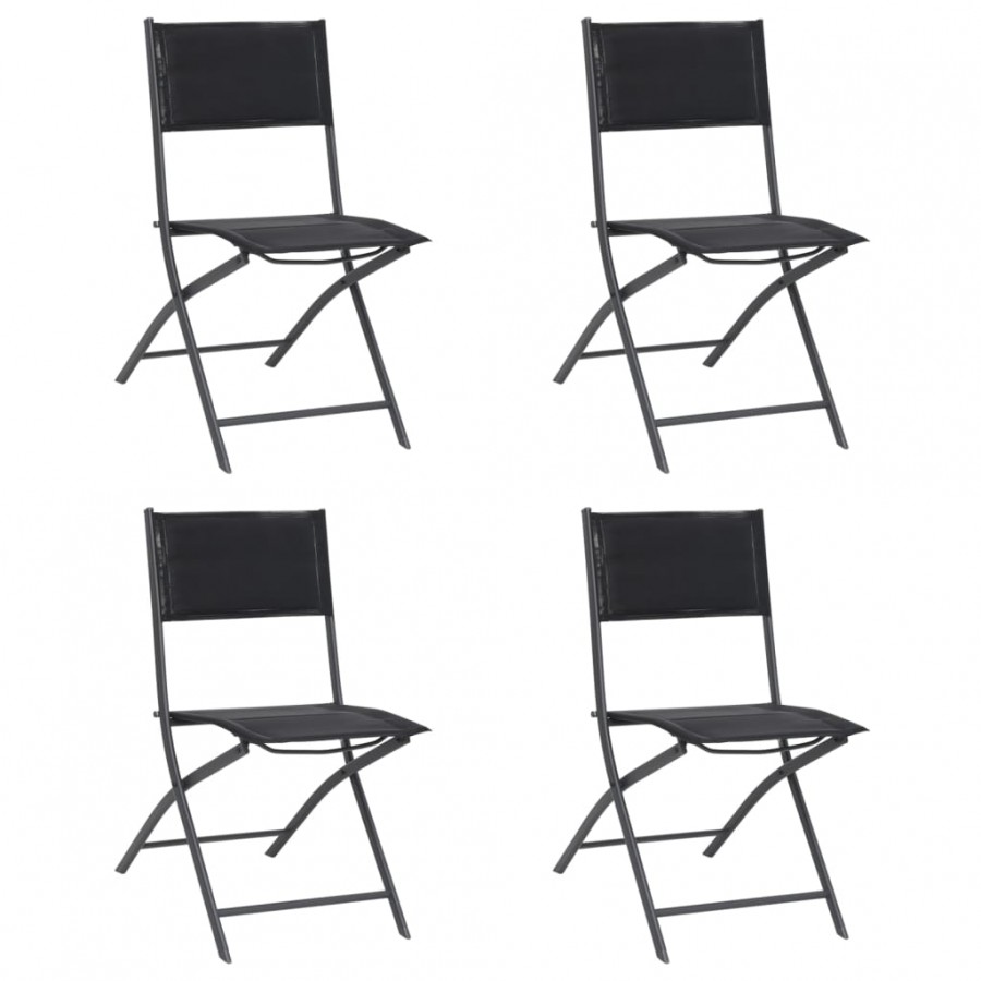 Chaises de jardin pliables 4 pcs Acier et textilène