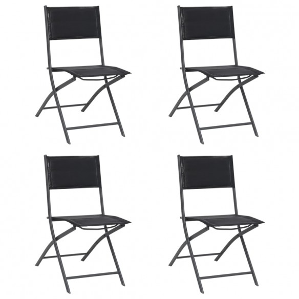 Chaises de jardin pliables 4 pcs Acier et textilène