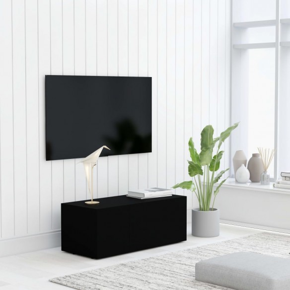 Meuble TV Noir 80x34x30 cm Aggloméré