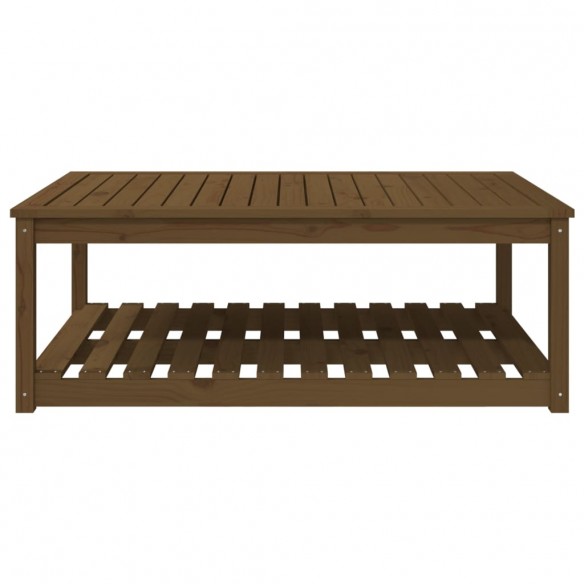 Table de jardin marron miel 121x82,5x45 cm bois massif de pin