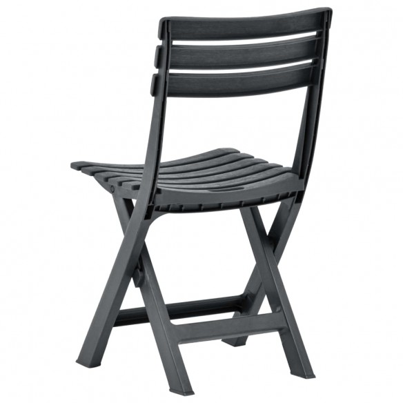 Chaises de jardin pliables 2 pcs Plastique Anthracite