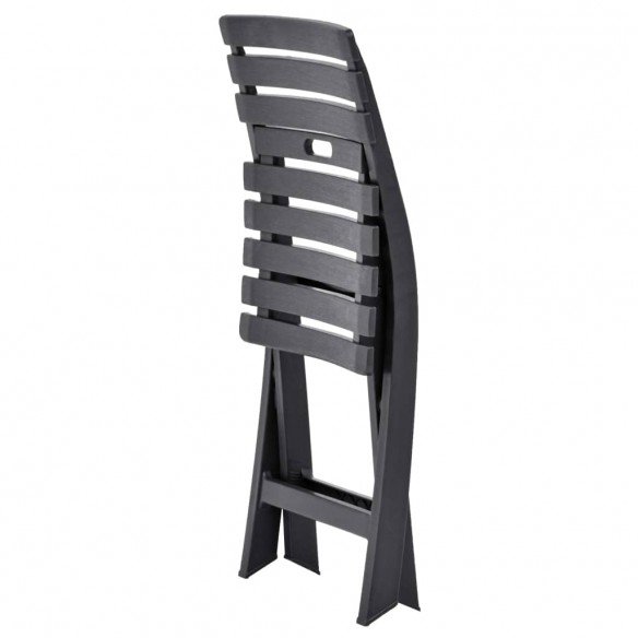 Chaises de jardin pliables 2 pcs Plastique Anthracite