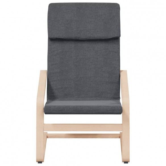 Chaise de relaxation avec repose-pied Gris foncé Tissu