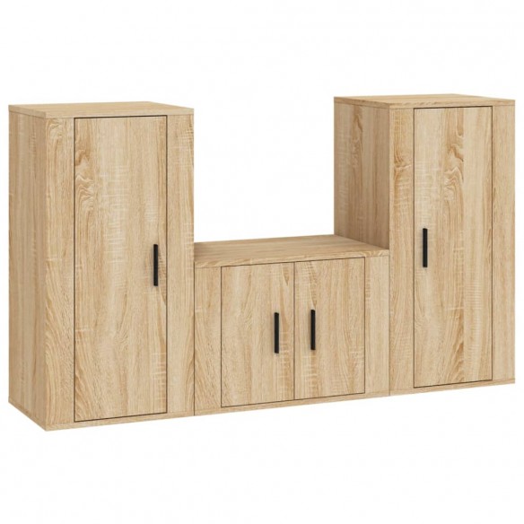 Ensemble de meubles TV 3 pcs Chêne sonoma Bois d'ingénierie