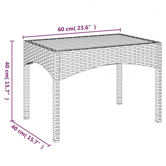 Chaises inclinables de jardin 2pcs et table noir résine tressée