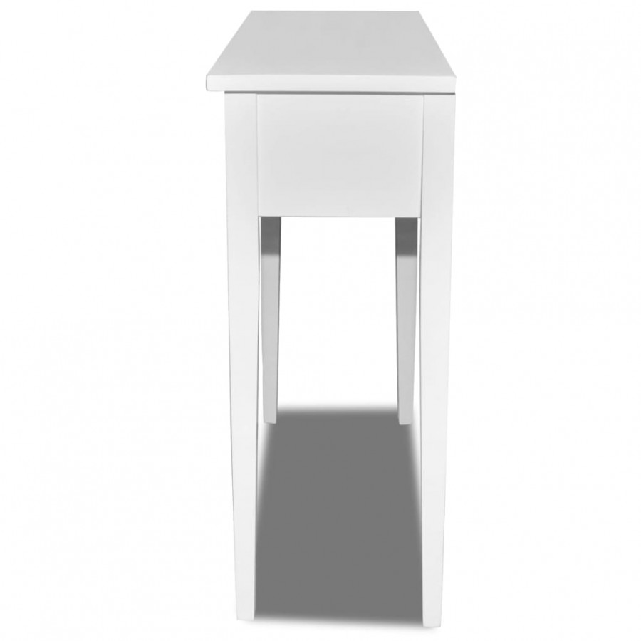 Table de console et coiffeuse avec 2 tiroirs Blanc Table de console et coiffeuse avec 2 tiroirs Blanc