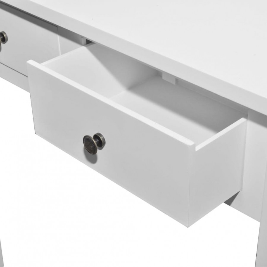 Table de console et coiffeuse avec 2 tiroirs Blanc Table de console et coiffeuse avec 2 tiroirs Blanc