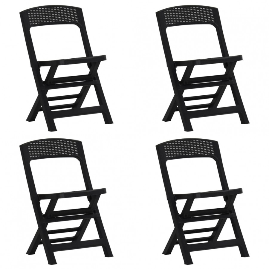 Chaises de jardin pliables 4 pcs PP Anthracite