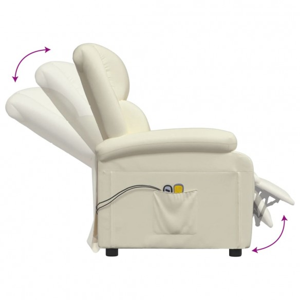 Fauteuil de massage électrique Blanc Similicuir