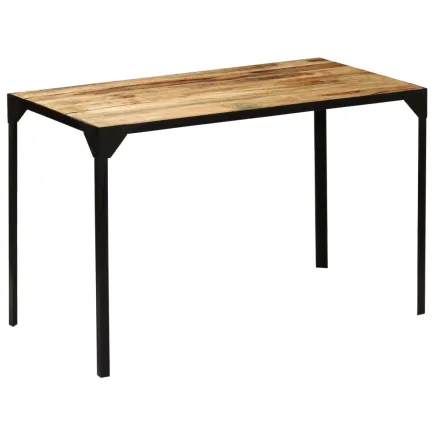 Table de salle à manger Bois de manguier brut et Acier 120 cm 2