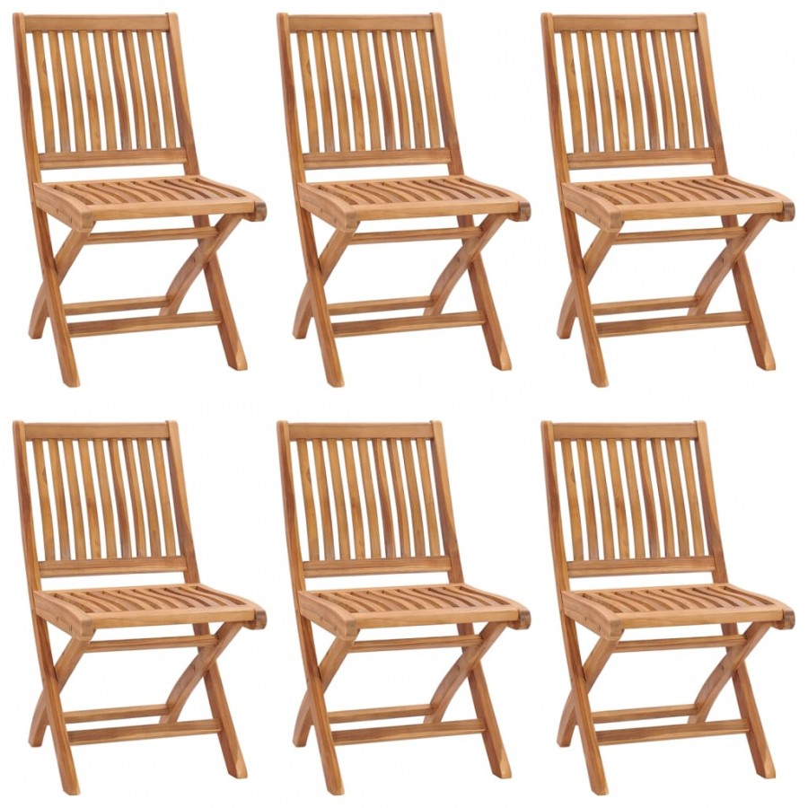 Chaises pliables de jardin 6 pcs Bois de teck solide