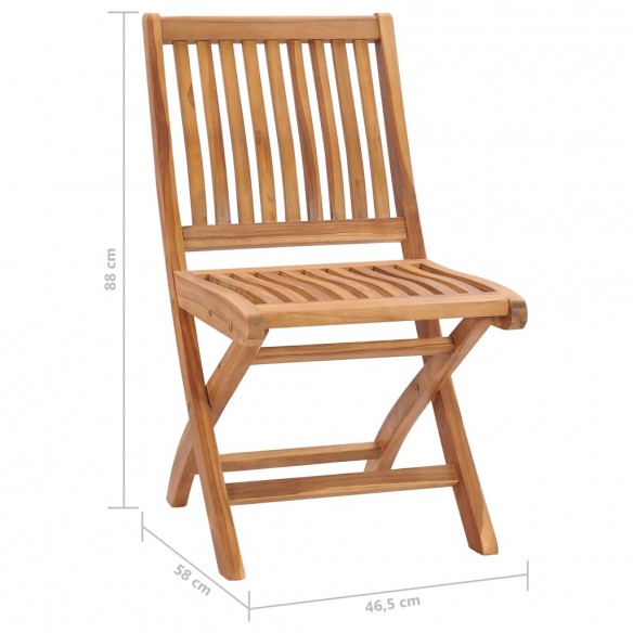 Chaises pliables de jardin 6 pcs Bois de teck solide