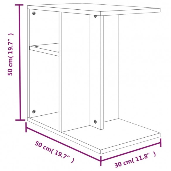 Table d'appoint Sonoma gris 50x30x50 cm Bois d'ingénierie