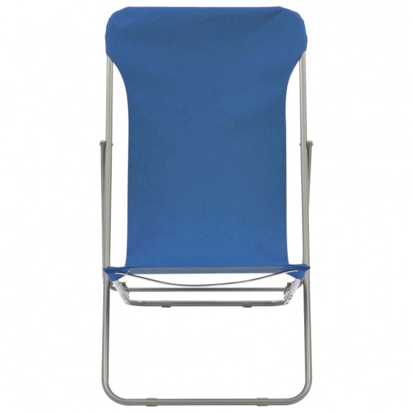 Chaises de plage pliables 2 pcs Acier et tissu oxford Bleu