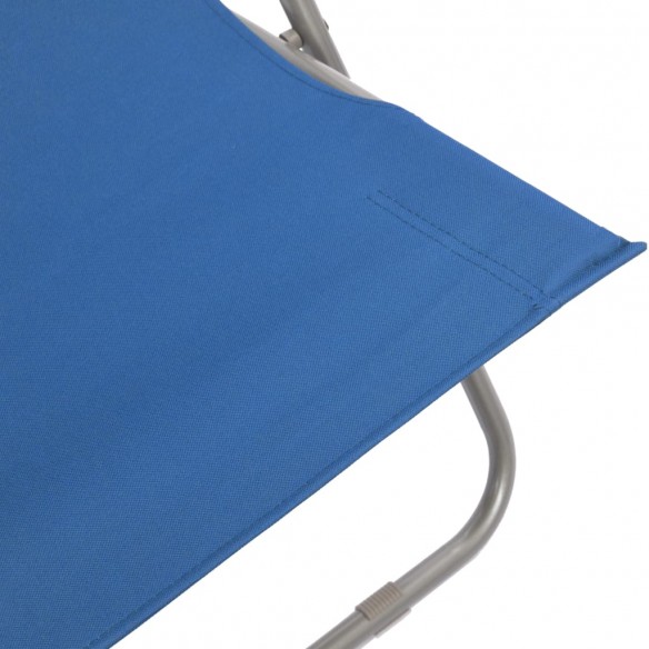 Chaises de plage pliables 2 pcs Acier et tissu oxford Bleu