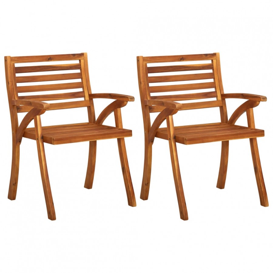 Chaises de jardin 2 pcs Bois d'acacia solide