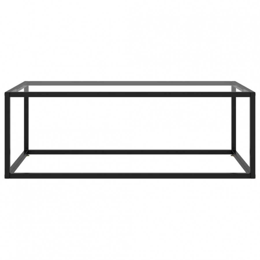 Table basse Noir avec verre trempé 100x50x35 cm