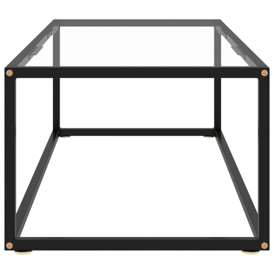 Table basse Noir avec verre trempé 100x50x35 cm