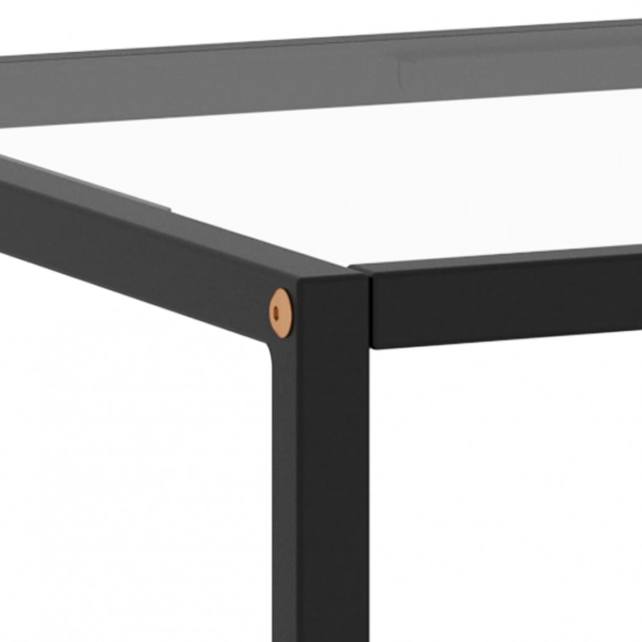 Table basse Noir avec verre trempé 100x50x35 cm
