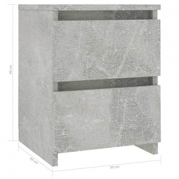 Table de chevet Gris béton 30 x 30 x 40 cm Aggloméré