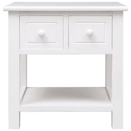 Table d'appoint Blanc 40x40x40 cm Bois de Paulownia 2