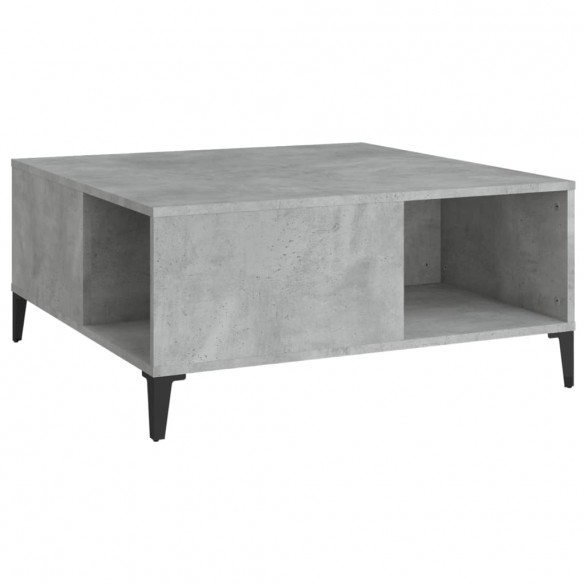 Table basse gris béton 80x80x36,5 cm bois d'ingénierie