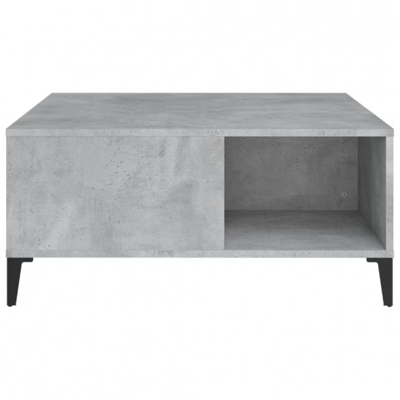 Table basse gris béton 80x80x36,5 cm bois d'ingénierie