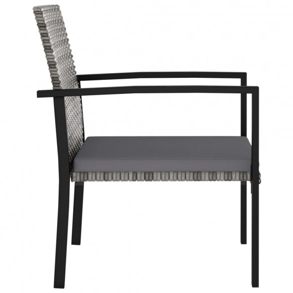 Chaises de salle à manger de jardin 2 pcs Résine tressée Gris