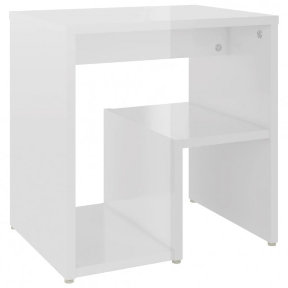 Tables de chevet 2 pcs Blanc brillant 40x30x40 cm Aggloméré