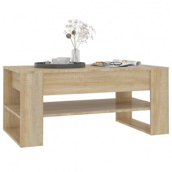 Table basse Chêne sonoma 102x55x45 cm Bois d'ingénierie