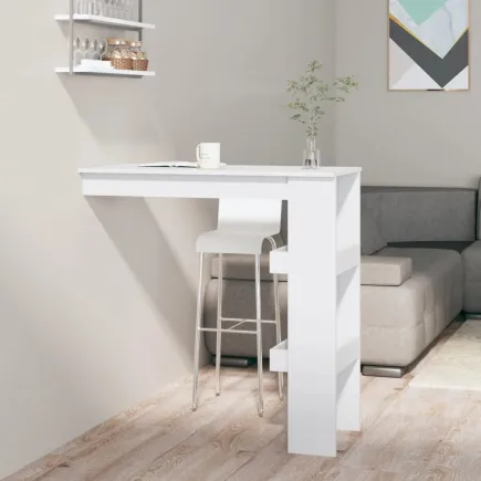 Table bar mural Blanc Brillant 102x45x103,5cm