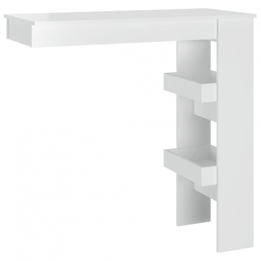 Table bar mural Blanc Brillant 102x45x103,5cm  Table bar mural Blanc Brillant 102x45x103,5cm