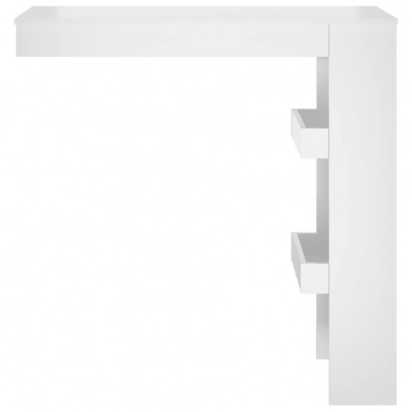 Table bar mural Blanc Brillant 102x45x103,5cm Bois d'ingénierie