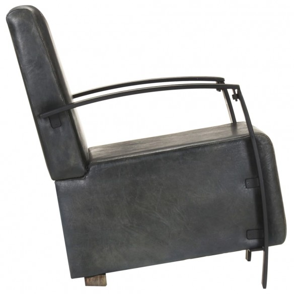 Fauteuil Gris Cuir véritable