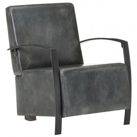 Fauteuil Gris Cuir véritable