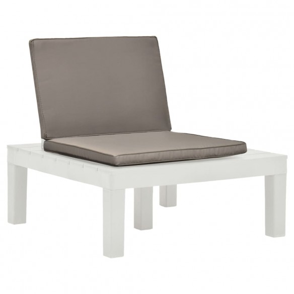 Chaises de salon de jardin et coussins 2 pcs Plastique Blanc