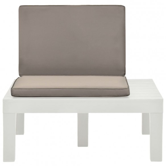 Chaises de salon de jardin et coussins 2 pcs Plastique Blanc