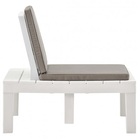 Chaises de salon de jardin et coussins 2 pcs Plastique Blanc