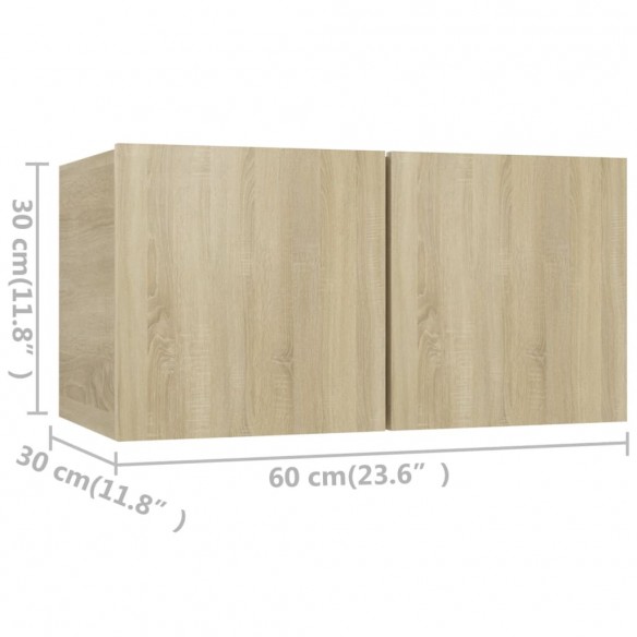 Meubles TV 4 pcs Chêne sonoma 60x30x30 cm Aggloméré