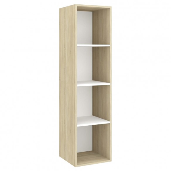 Ensemble meubles TV 4 pcs Blanc/chêne sonoma Bois d'ingénierie