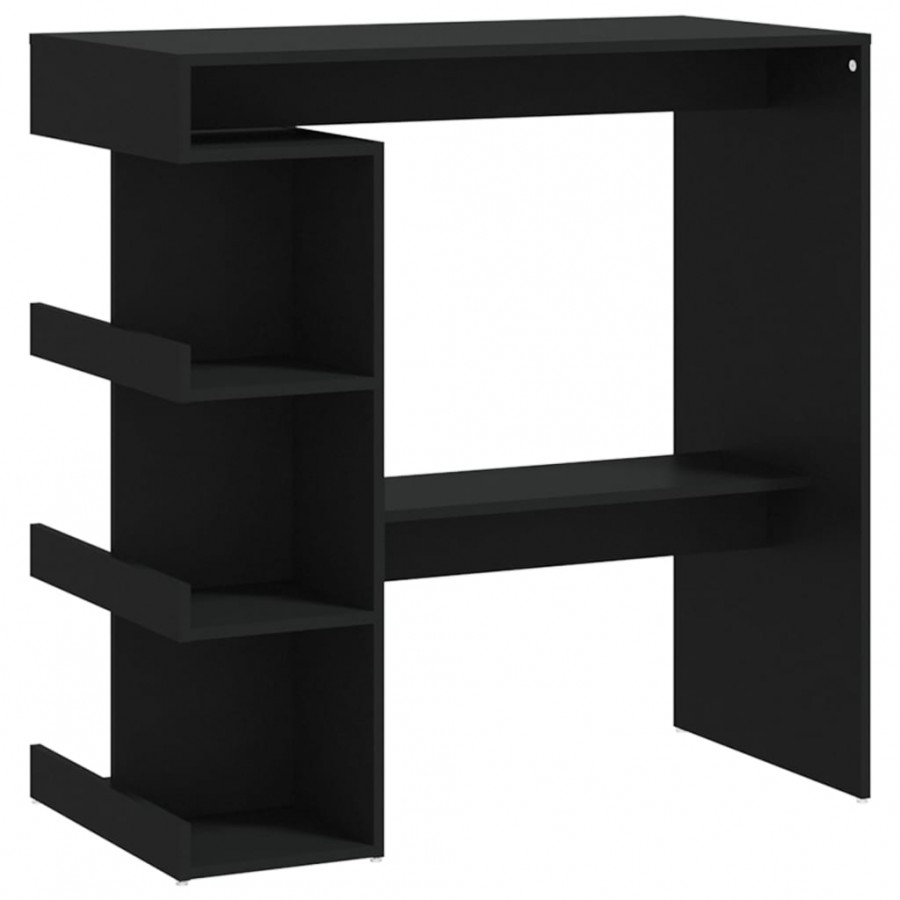 Table de bar étagère de rangement Noir 100x50x101,5 cm Table de bar étagère de rangement Noir 100x50x101,5 cm