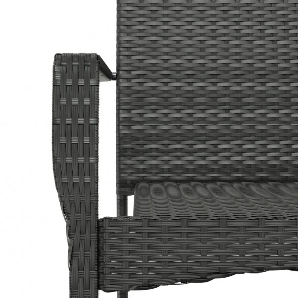 Chaises de jardin 2 pcs avec coussins Résine tressée Noir