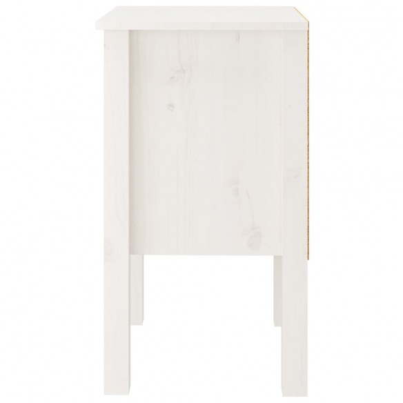 Table de chevet Blanc 40x35x61,5 cm Bois de pin massif