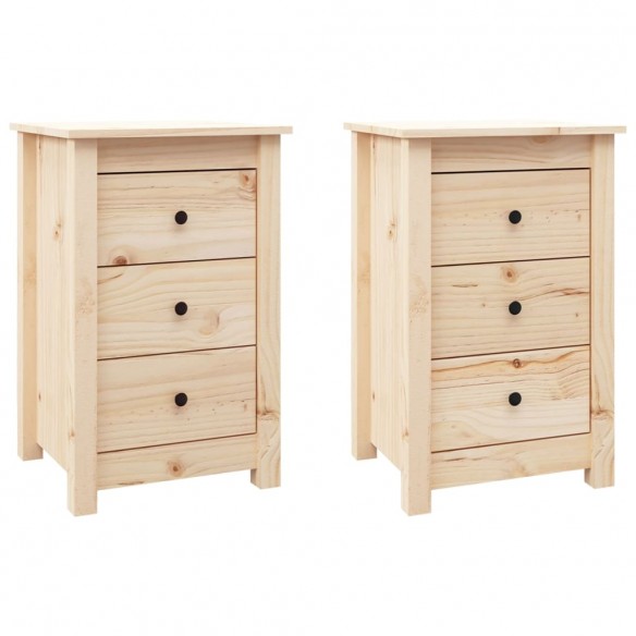 Tables de chevet 2 pcs 40x35x61,5 cm Bois de pin massif