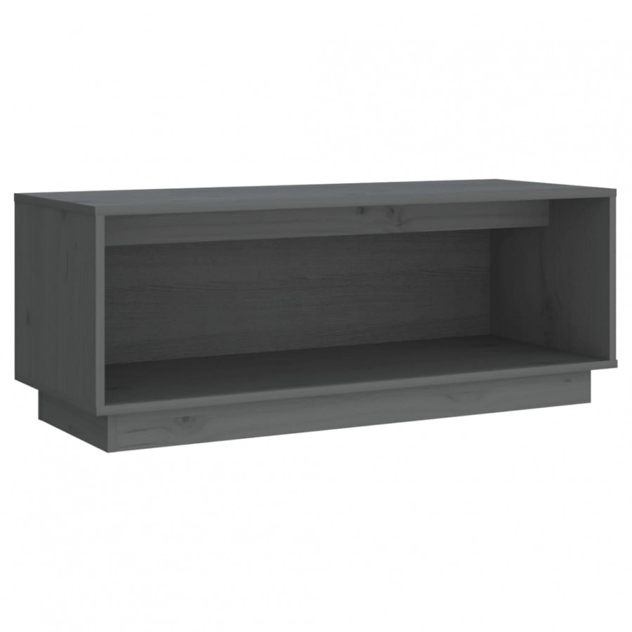 Meuble TV Gris 90x35x35 cm Bois de pin massif Meuble TV Gris 90x35x35 cm Bois de pin massif